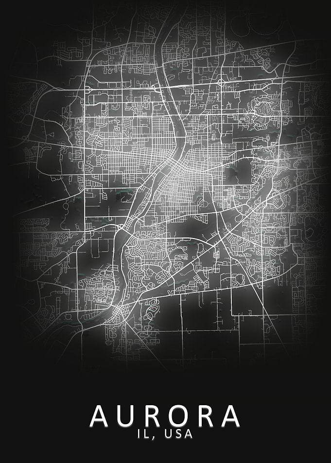 Aurora IL USA City Map