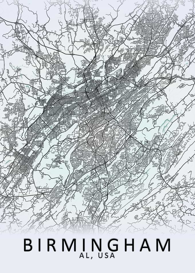 Birmingham USA City Map