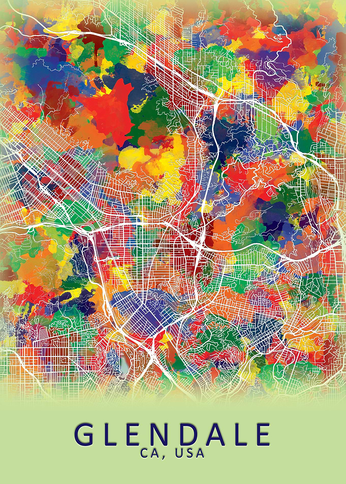Glendale CA USA City Map