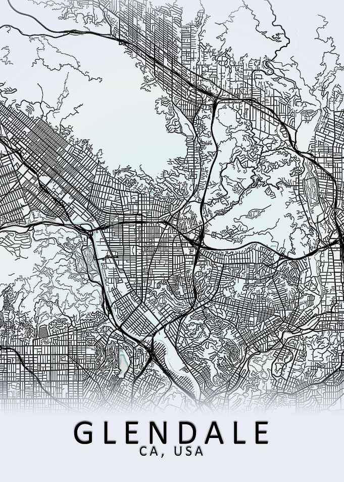 Glendale CA USA City Map