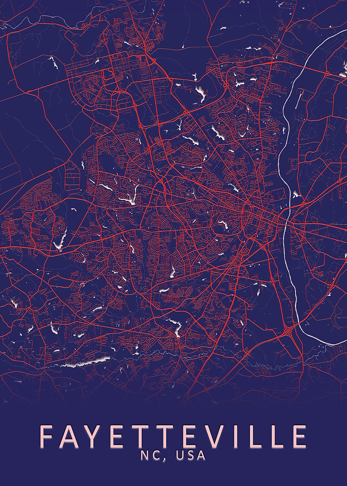 Fayetteville USA City Map