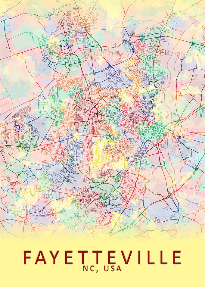 Fayetteville USA City Map