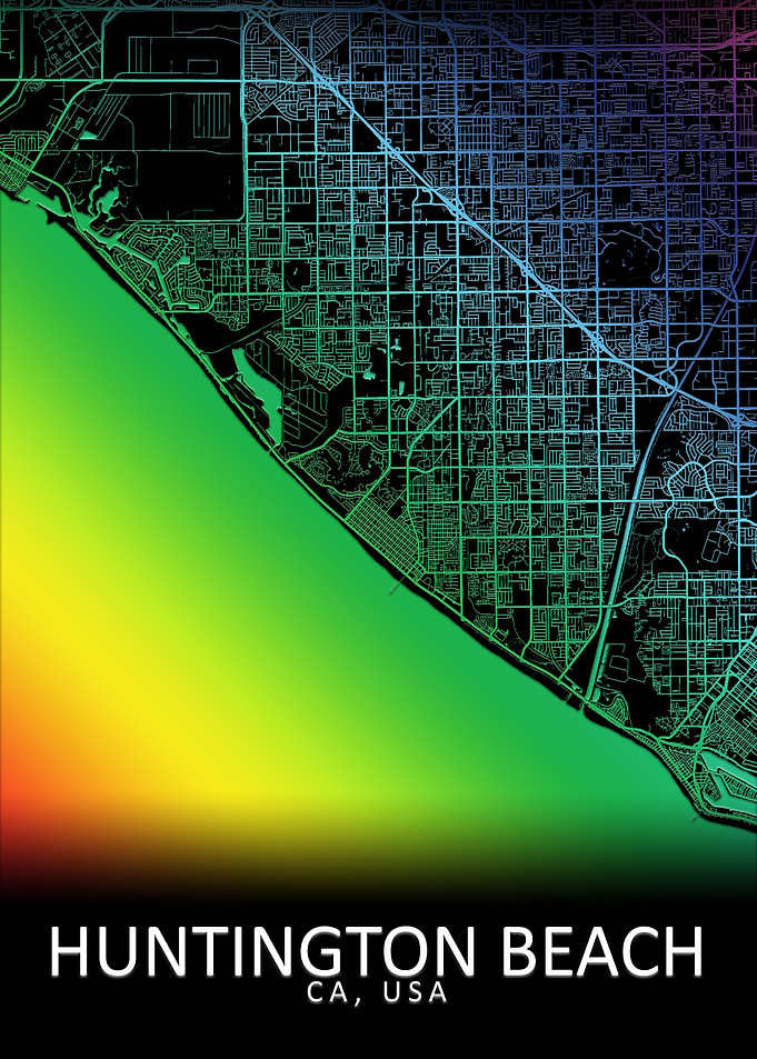 Huntington Beach USA Map