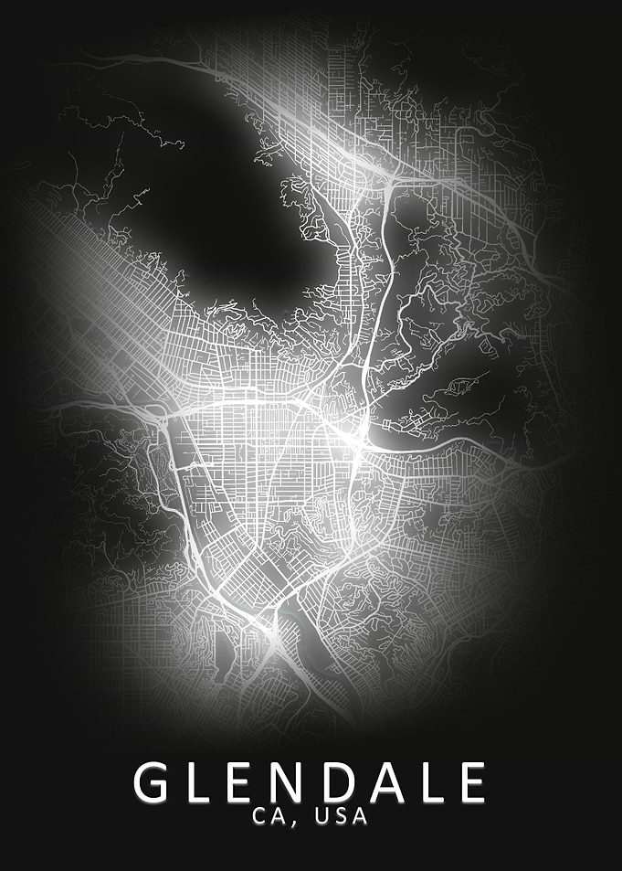 Glendale CA USA City Map