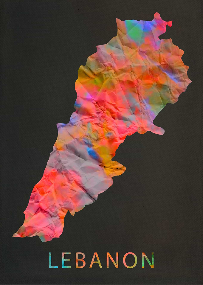Lebanon Tie Dye Map