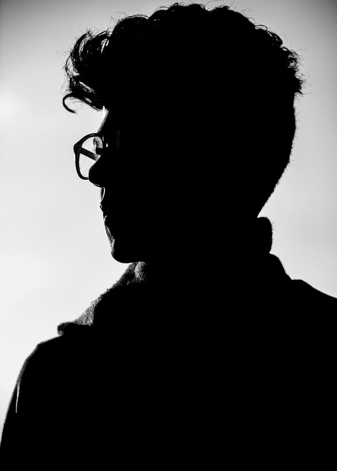 Black silhouette of a man