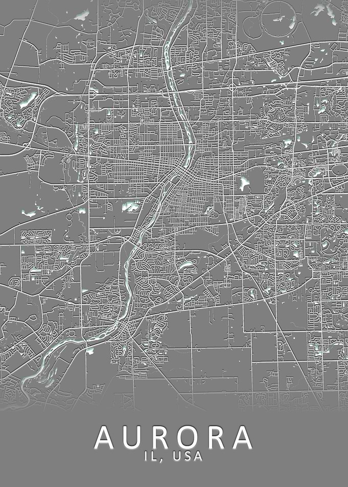 Aurora IL USA City Map