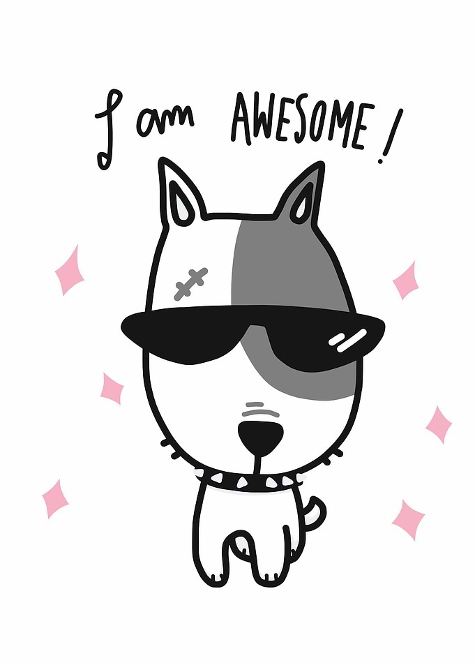 I am awesome dog cartoon