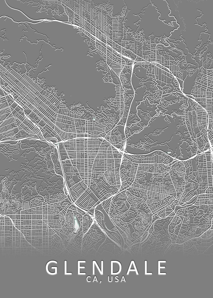 Glendale CA USA City Map