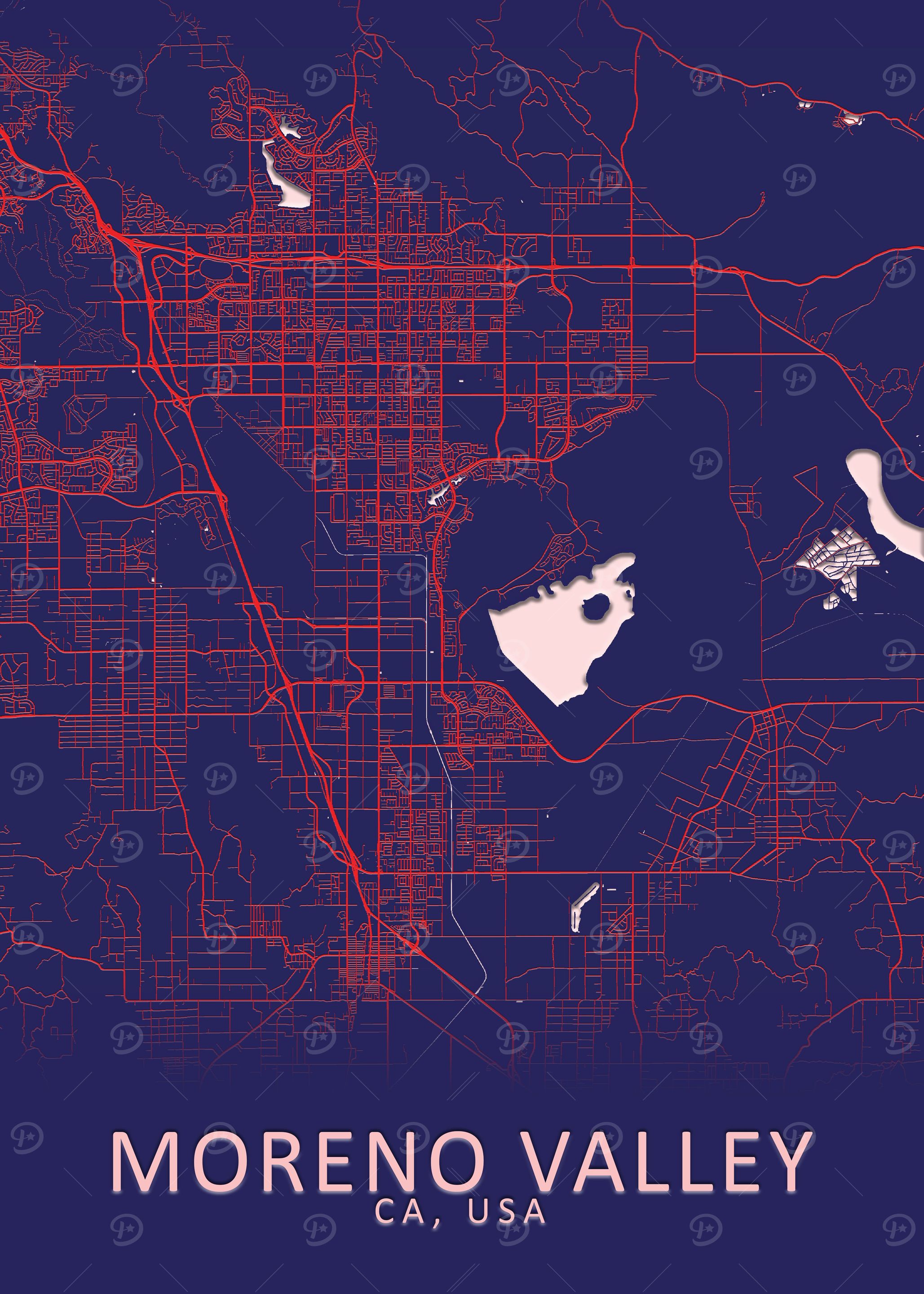 Moreno Valley USA City Map