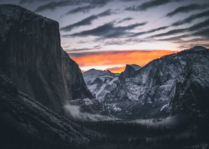 Orange Snowy Mountain
