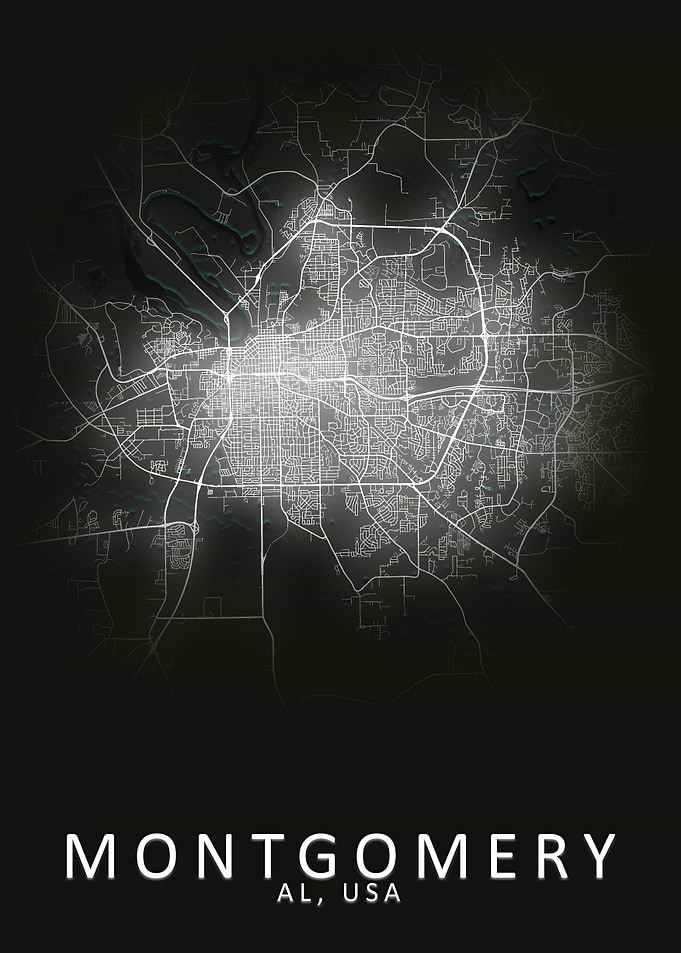 Montgomery AL USA City Map