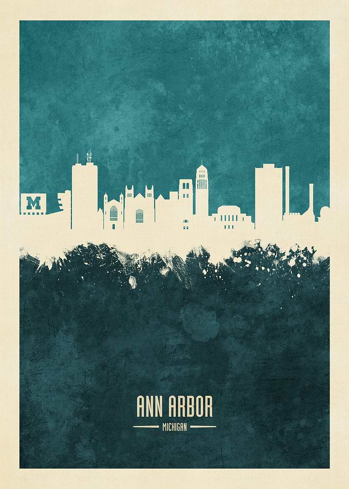 Ann Arbor Michigan Skyline