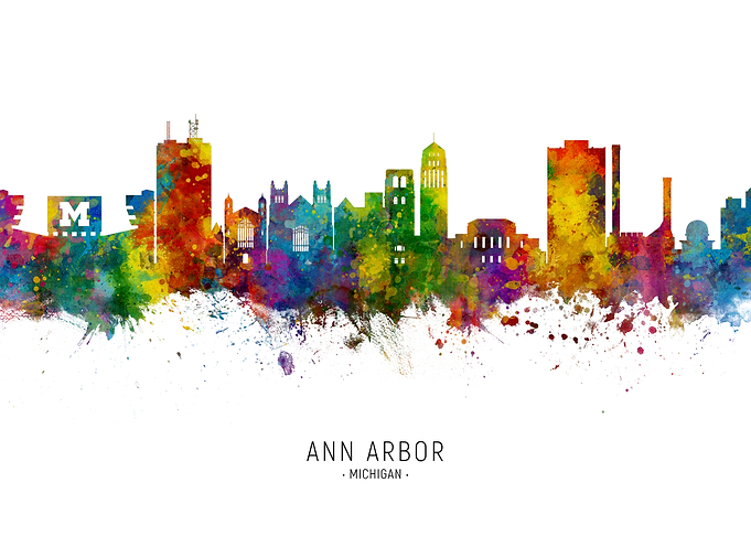 Ann Arbor Michigan Skyline
