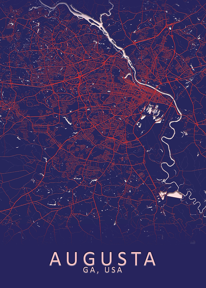Augusta GA USA City Map