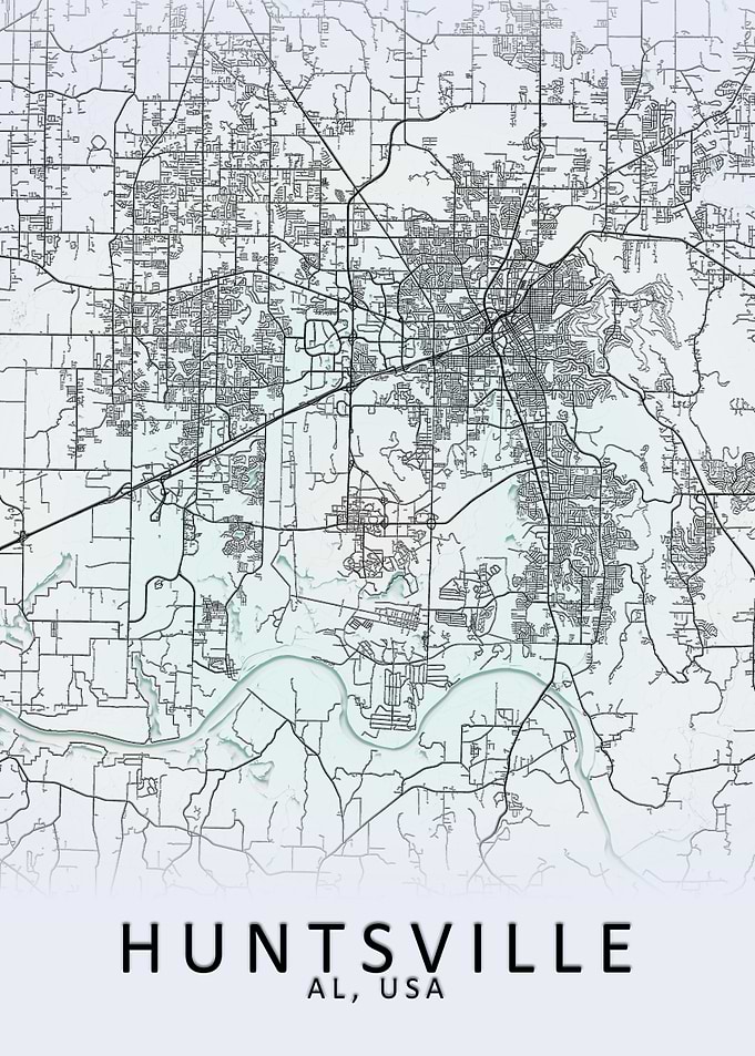 Huntsville AL USA City Map
