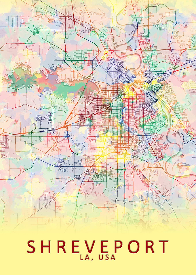 Shreveport LA USA City Map