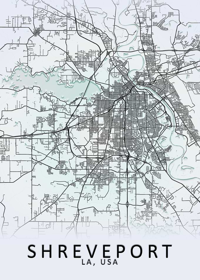Shreveport LA USA City Map