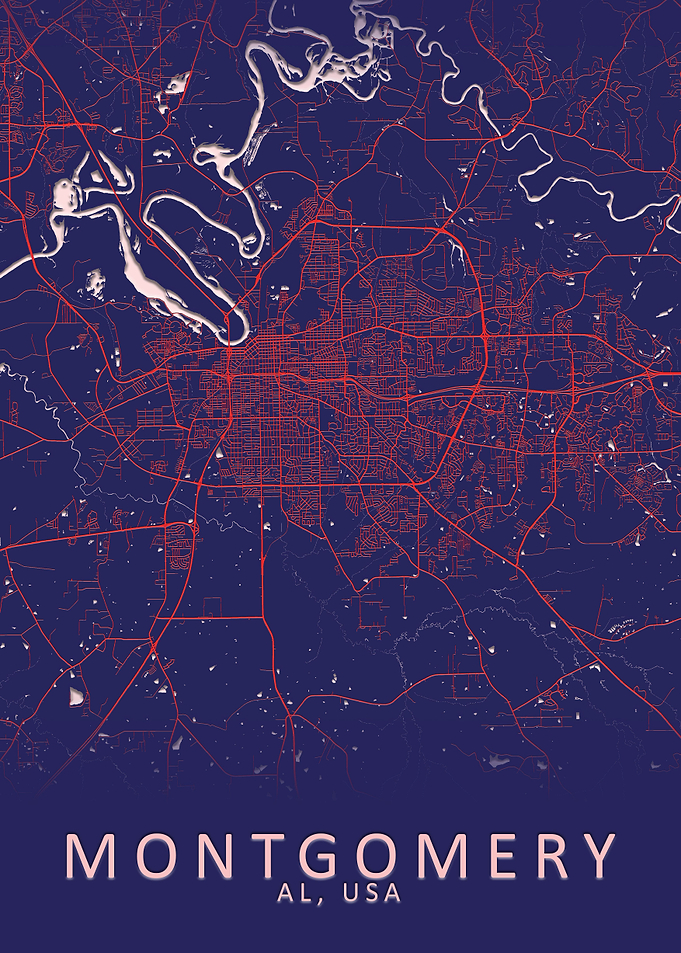 Montgomery AL USA City Map