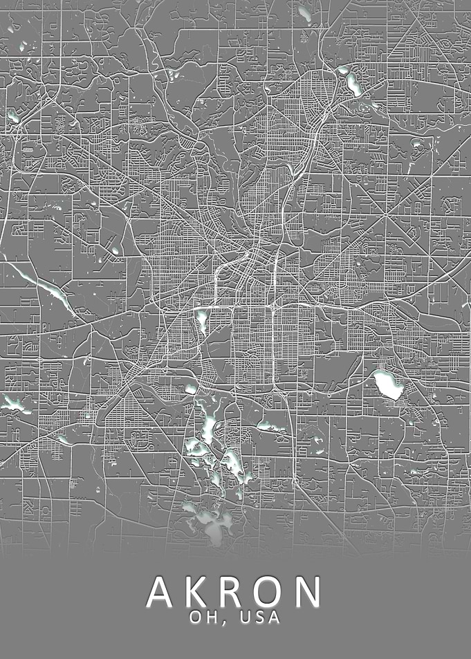 Akron OH USA City Map
