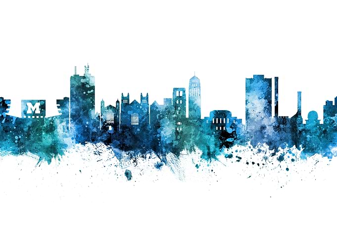 Ann Arbor Michigan Skyline