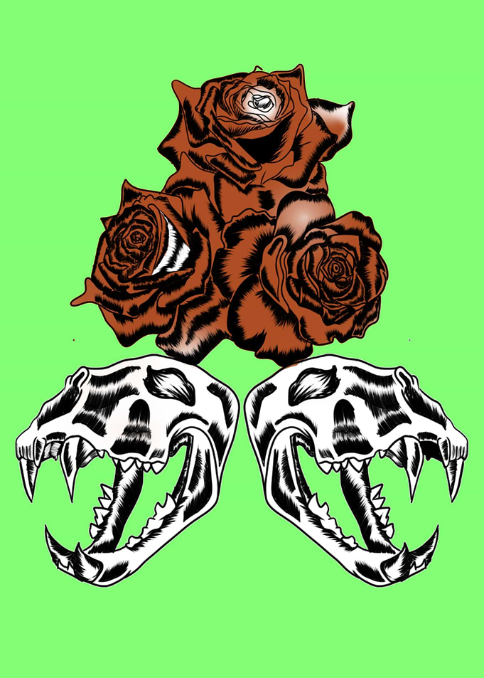 lions and red roses
