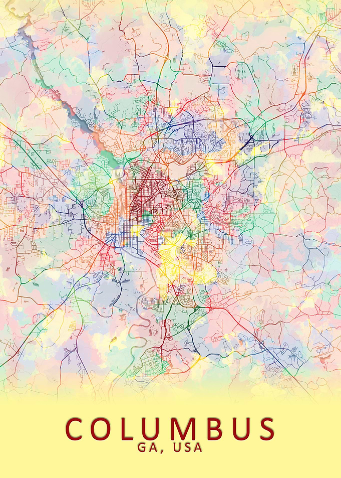 Columbus GA USA City Map