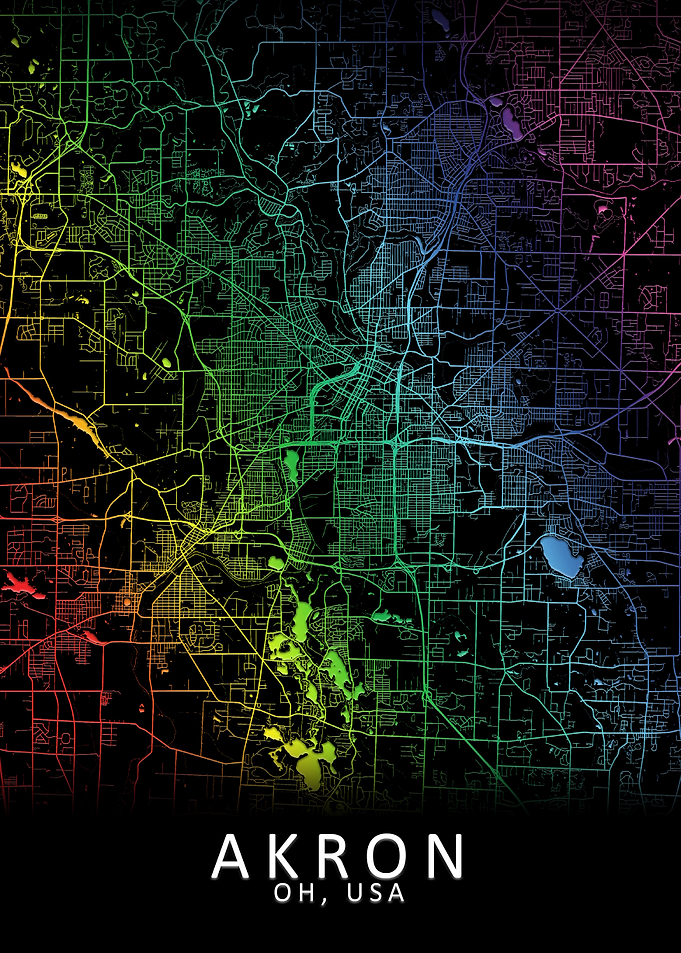 Akron OH USA City Map