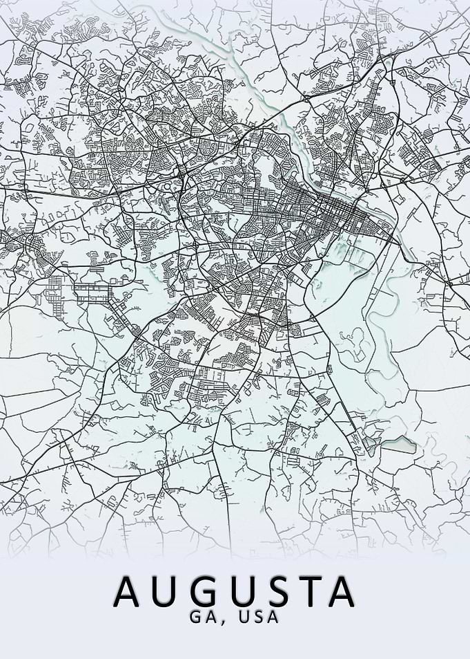 Augusta GA USA City Map