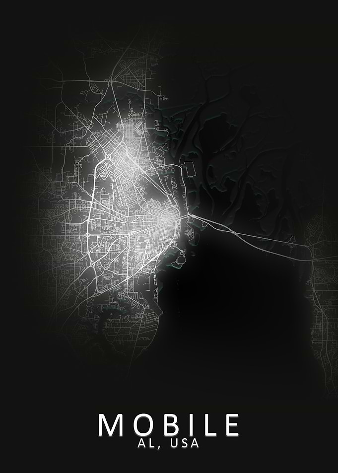 Mobile AL USA City Map