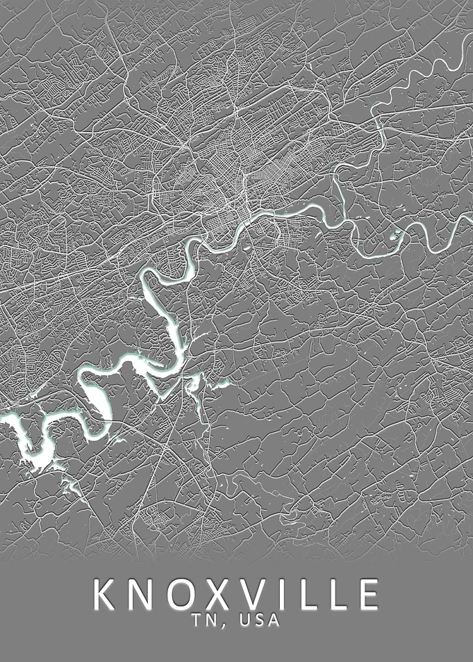 Knoxville TN USA City Map