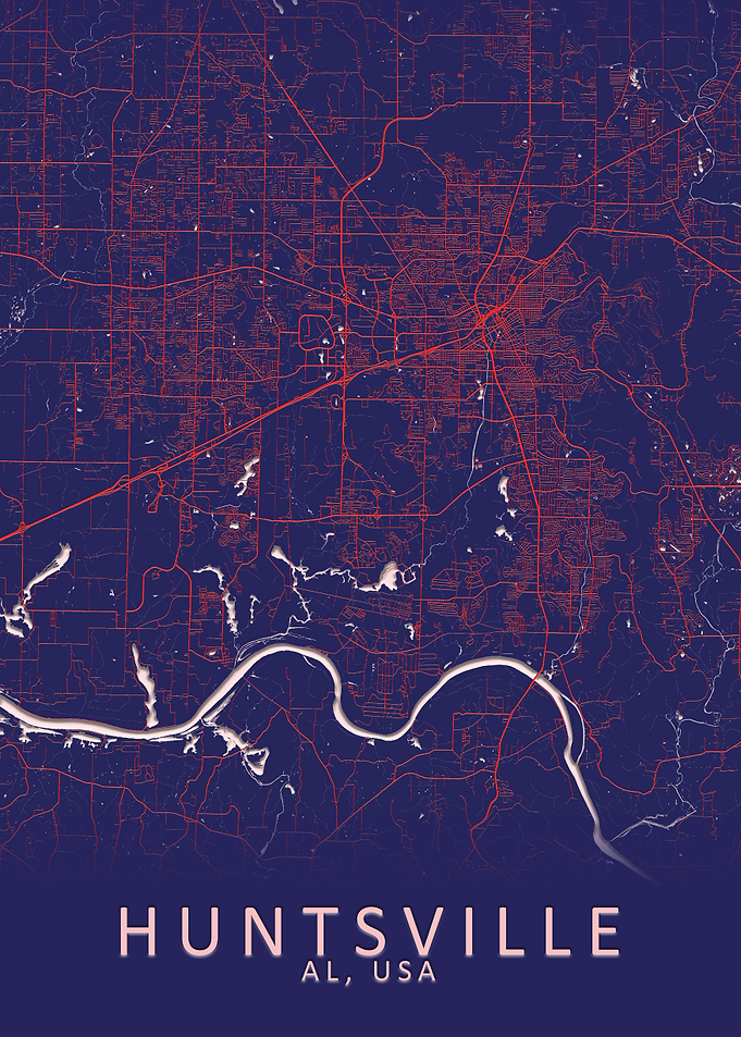 Huntsville AL USA City Map