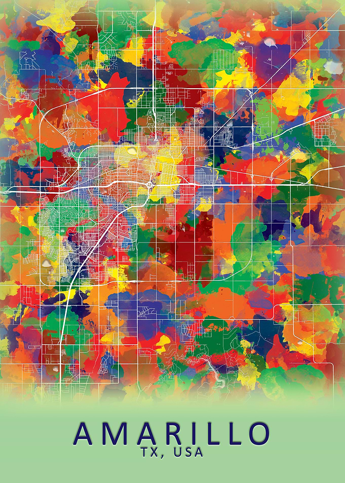 Amarillo TX USA City Map
