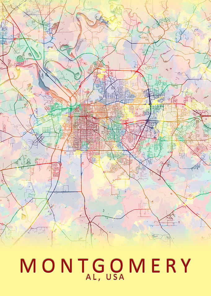 Montgomery AL USA City Map