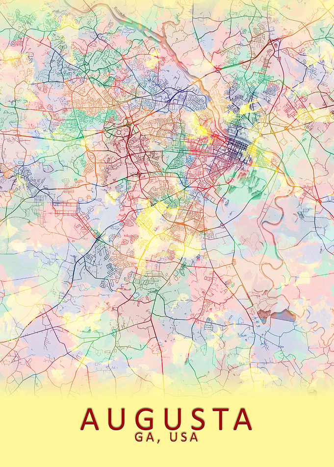 Augusta GA USA City Map