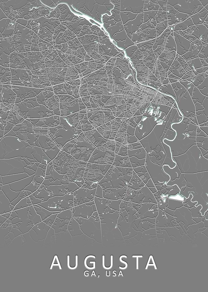 Augusta GA USA City Map