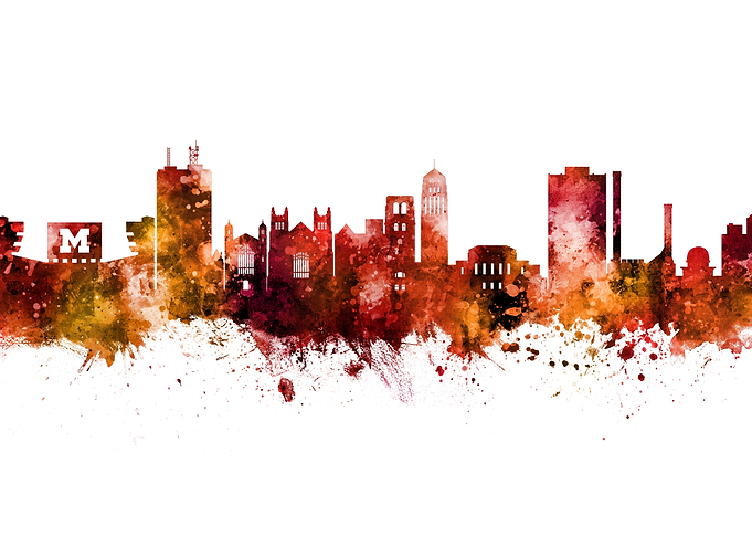 Ann Arbor Michigan Skyline