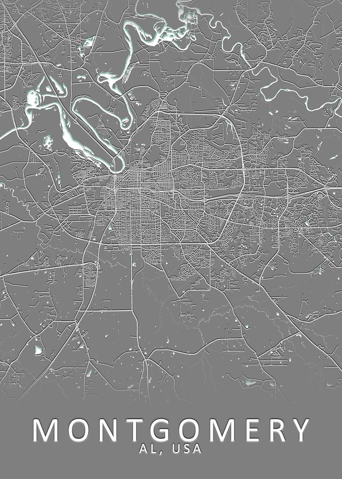 Montgomery AL USA City Map