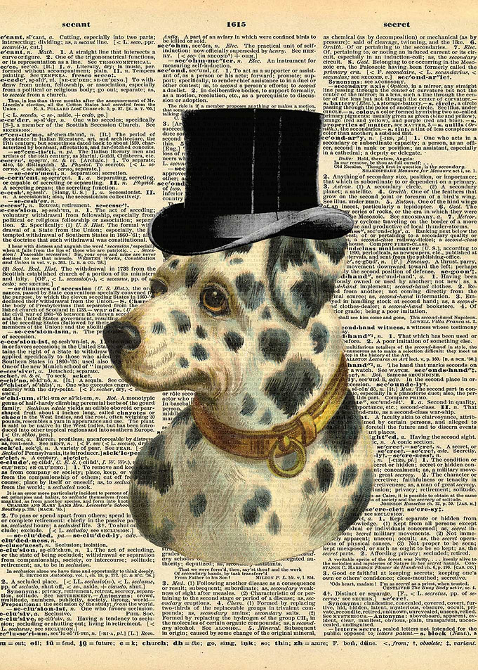 Dog with Hat Dictionary Pa