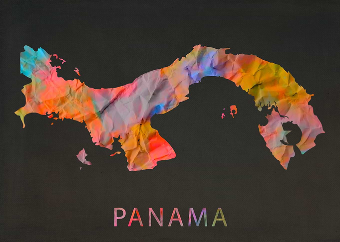 Panama Tie Dye Map Country