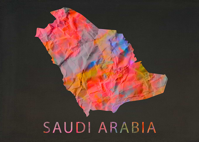 Saudi Arabia Tie Dye Map