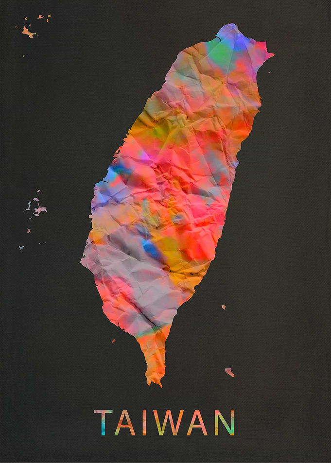 Taiwan Tie Dye Map Country