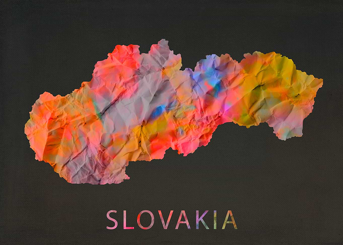 Slovakia Tie Dye Map
