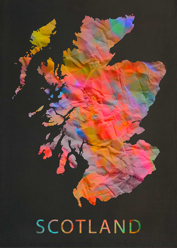Scotland Tie Dye Map