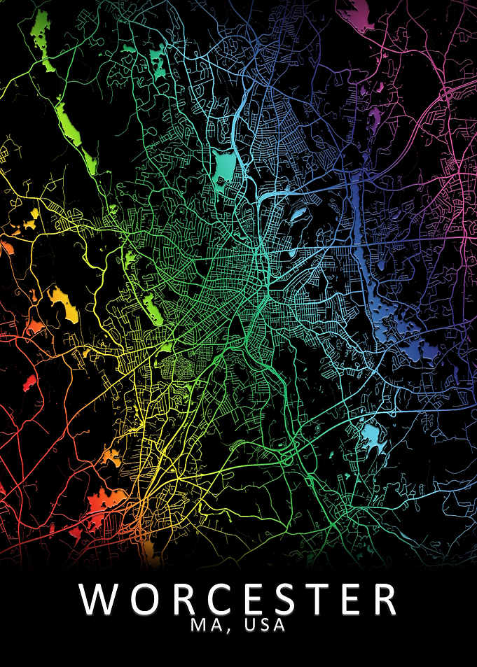Worcester MA USA City Map