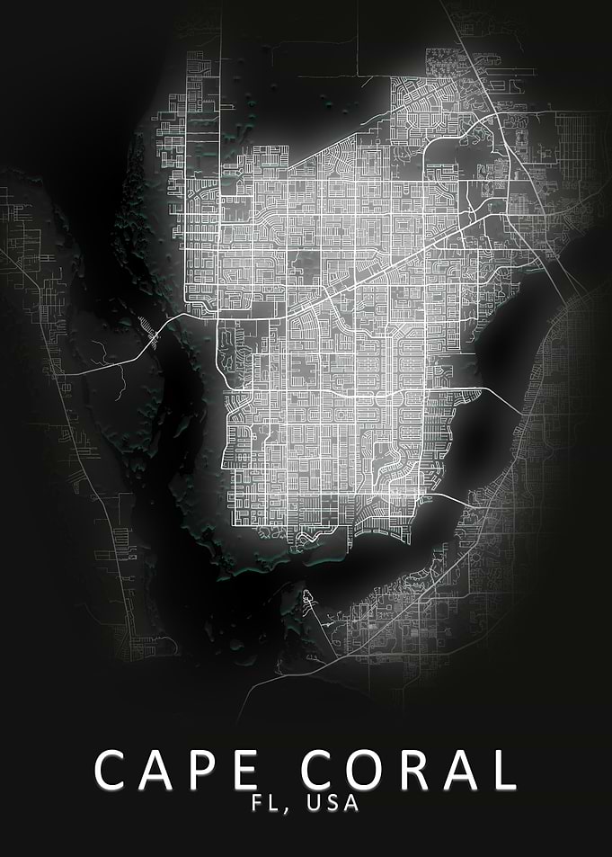 Cape Coral FL USA City Map