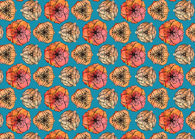 Orange floral
