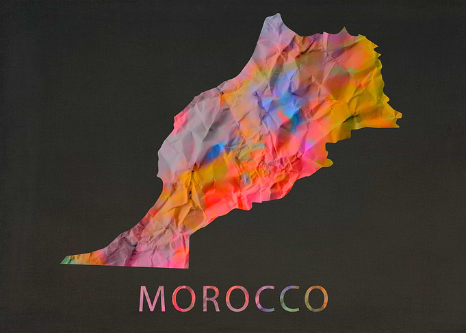 Morocco Tie Dye Map
