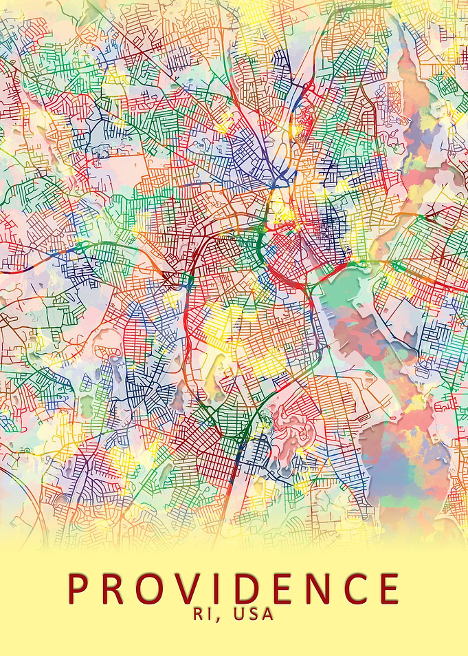 Providence RI USA City Map