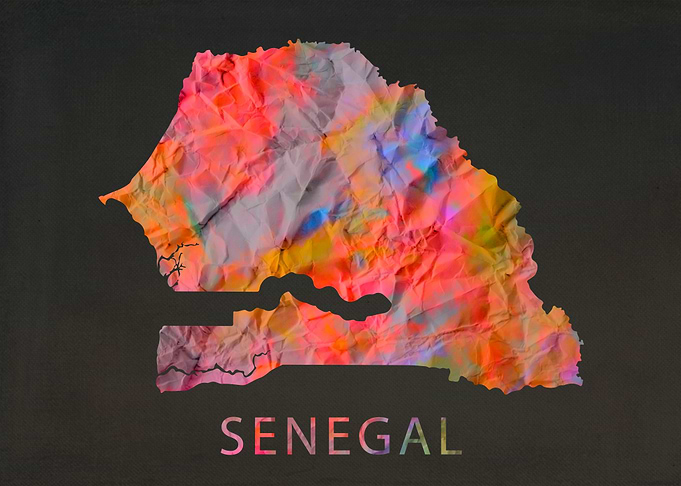 Senegal Tie Dye Map